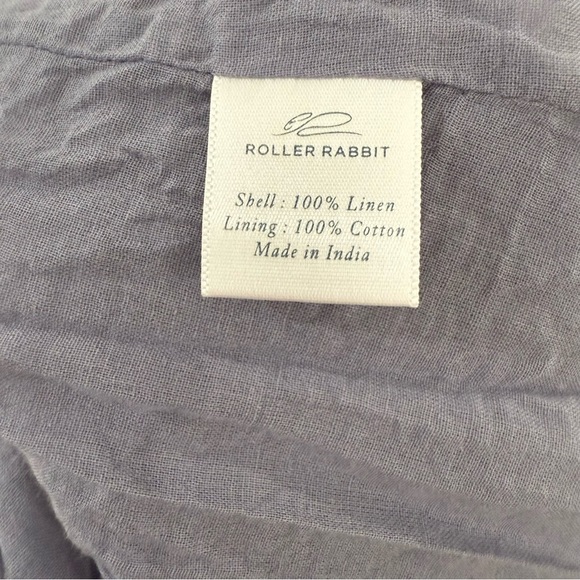 Roberta Roller Rabbit Hinata Dress Blue Linen Size Medium - Picture 8 of 9